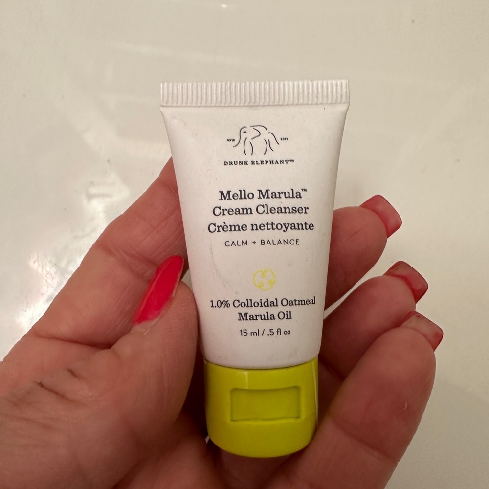 Drunk Elephant Mello Marula Cream Cleanser - White and Yellow Cap